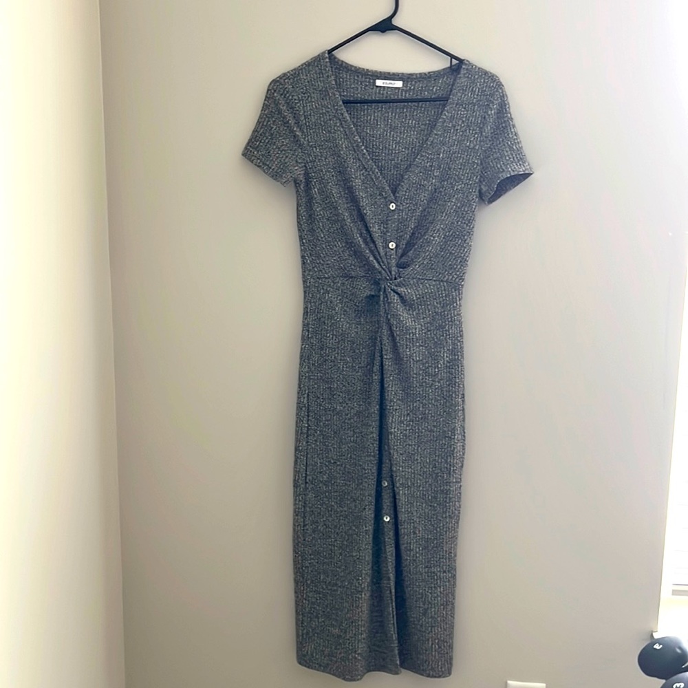 Grey button down midi dress from Vici Collection